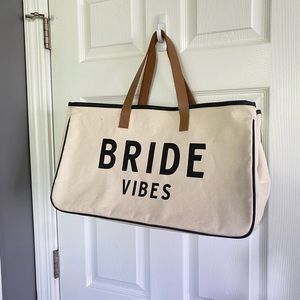 Bride vibes shopper tote canvas bag